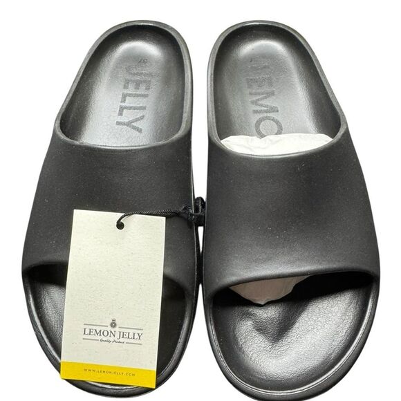New With Box Lemon Jelly Sandals Azalea Women's 6.5-7M EU37 Black Slide - Picture 2 of 11
